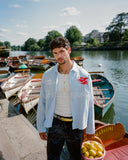 ANGEL PINSTRIPE SHIRT BLUE