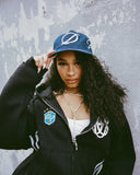 EMBROIDERED DENIM HAT NAVY