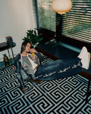 FLORAL ZIP JEANS WASHED BLACK