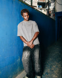 DISTRESSED LOGO T-SHIRT WASHED GREY