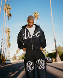 DEO DISTRESSED HOODIE WASHED BLACK