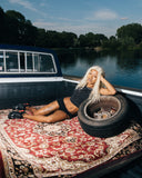 WOMEN'S DISTRESSED LOGO TANK WASHED BLACK