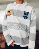 STRIPED POLO GREY & WHITE