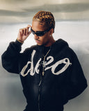 DISTRESSED DEO HOODIE BLACK