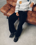 WIDE PLEATED TROUSERS BLACK
