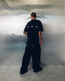WIDE PLEATED TROUSERS BLACK