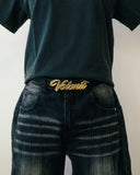 VOLENTI BLACK CROC BELT GOLD