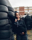 LARIAT PEARL CROSS NECKLACE WHITE GOLD