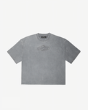 DISTRESSED LOGO T-SHIRT WASHED GREY