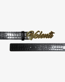 VOLENTI BLACK CROC BELT GOLD