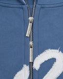 DISTRESSED DEO HOODIE BLUE