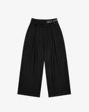 WIDE PLEATED TROUSERS BLACK