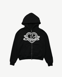 DV HEART ZIP HOODIE BLACK