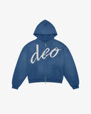 DISTRESSED DEO HOODIE BLUE