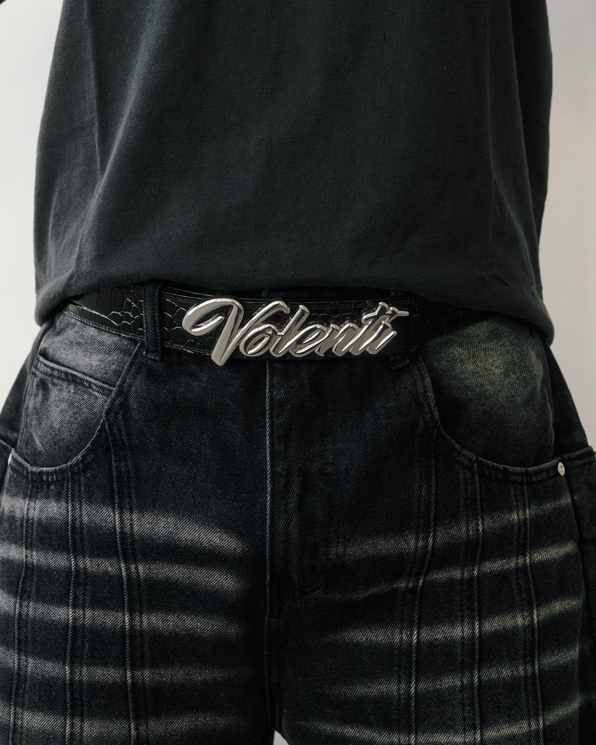 VOLENTI BLACK CROC BELT