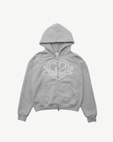 DV HEART ZIP HOODIE GREY