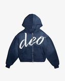 DEO DISTRESSED HOODIE NAVY
