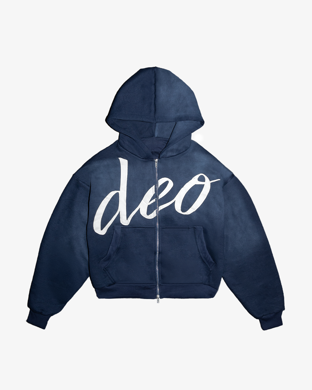 Deo Distressed Hoodie Navy