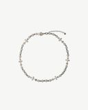 CROSS & PEARL NECKLACE WHITE GOLD